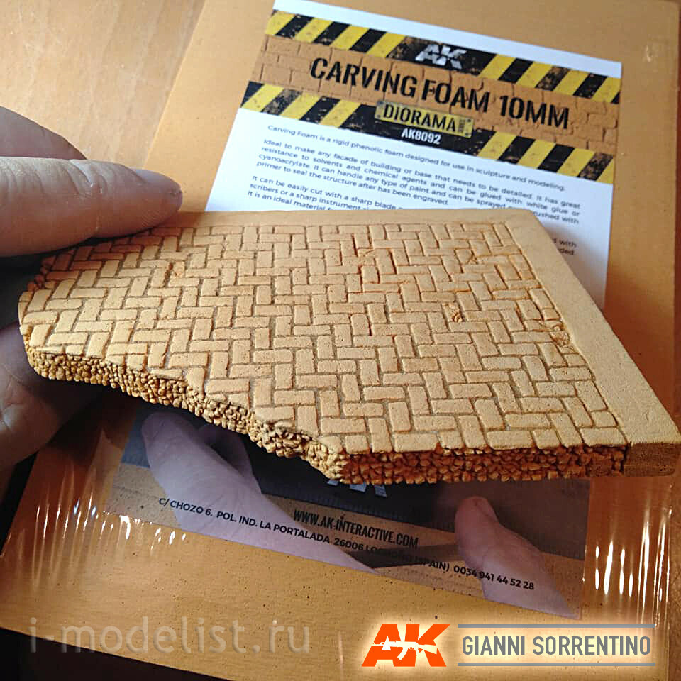 AK8092 AK Interactive CARVING FOAM 10MM A5 SIZE (228 x 152 MM)