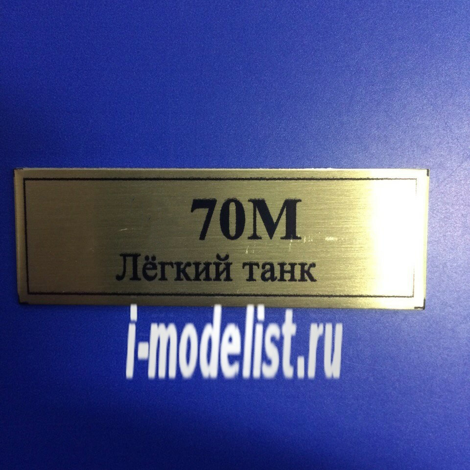 T113 Plate Plate for Type-70M Light tank 60x20 mm, color gold