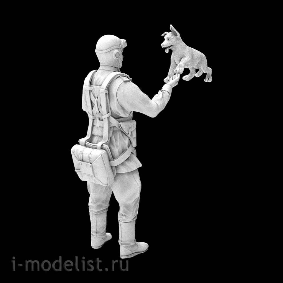 Im48014 Imodelist 1/48 Miniature of a pilot with a dog