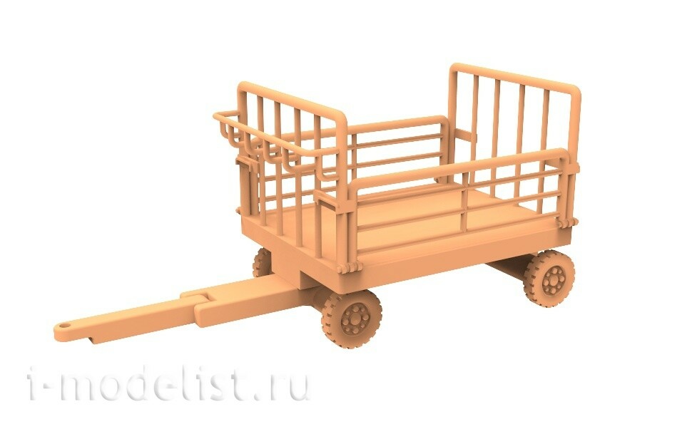 MM14004 My model 1/144 Toyota airfield luggage tractor with trolleys (3 pieces in a set)