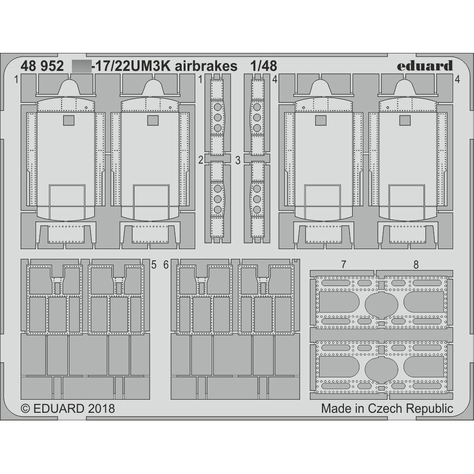 48952 Eduard 1/48 Photo Etching for С-17/22UM3K airbrakes model