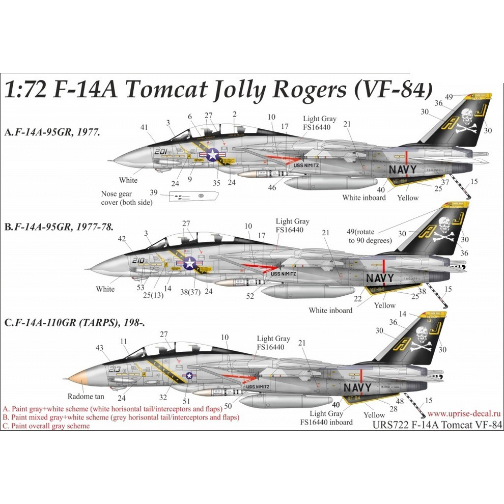 1:72 Decal F/A-18E Super Hornet VFA-31 CAG UpRise Decals URS7221 