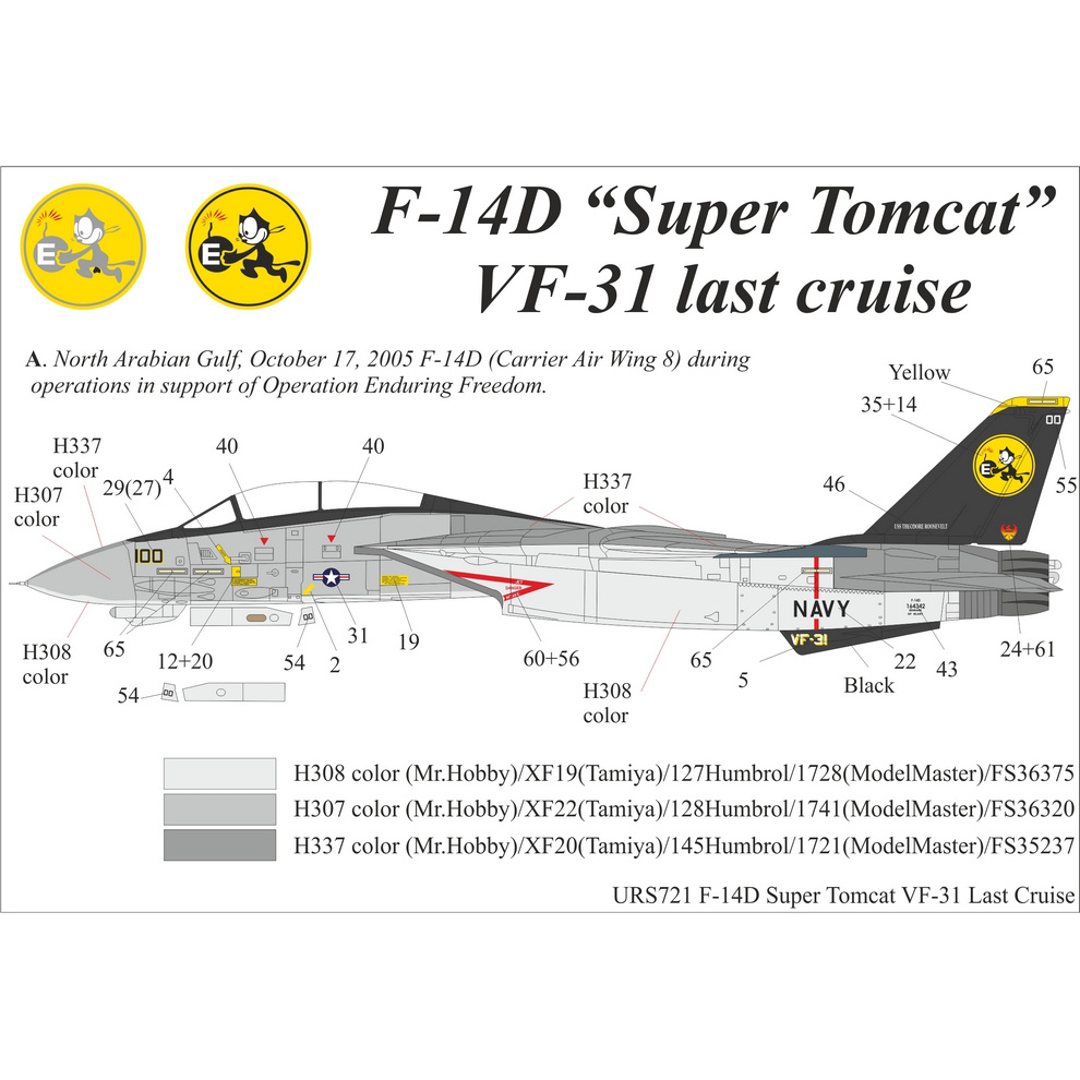 Microscale Decal 1:72 Scale #MS72-814 VBF-154 A/D Black Tail Tomcats VF-31 & 