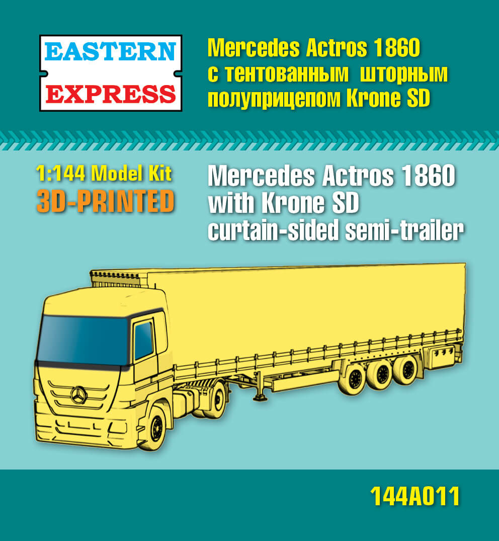 144A011 Orient Express 1/144 Mercedes Actros 1860 with awning curtain semi-trailer Krone SD