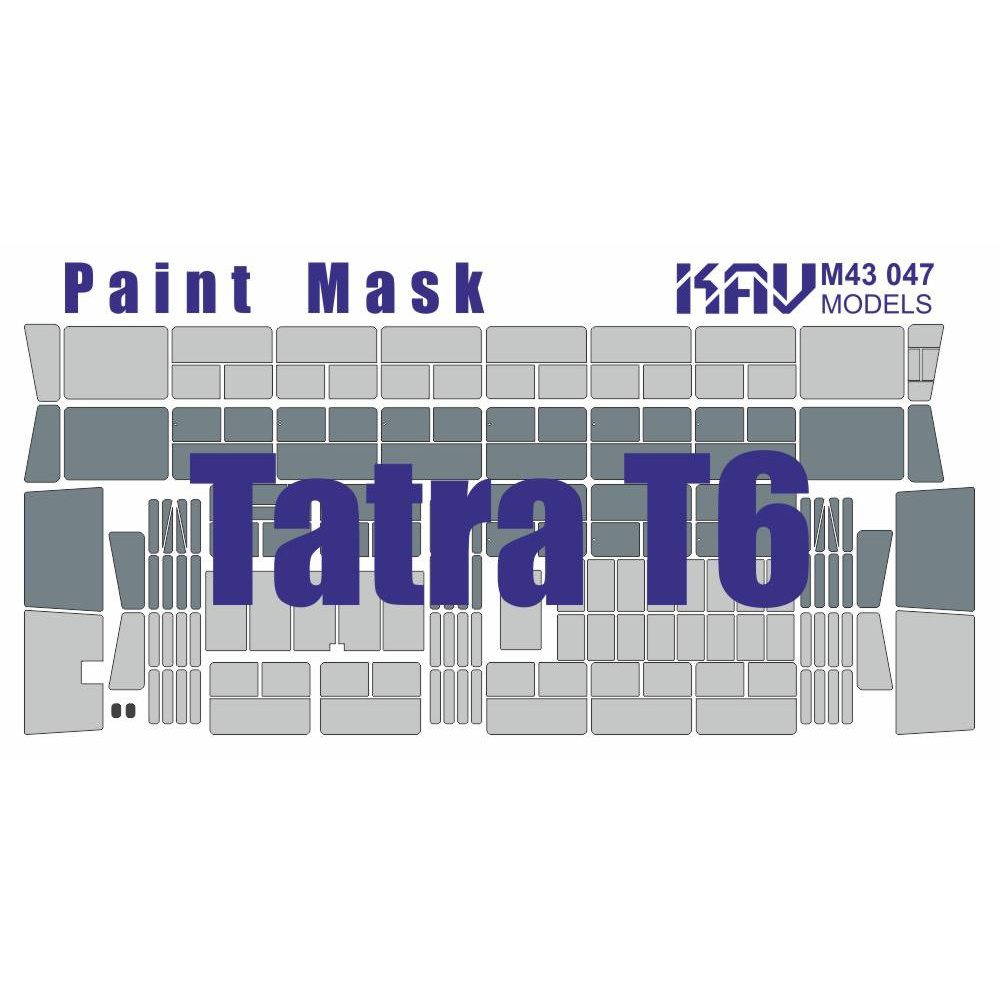 M43 047 KAV models 1/43 Окрасочная маска для модели трамвая Tatra T6 (AVD)
